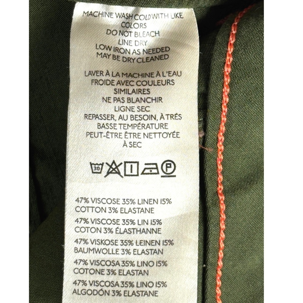Maeve Anthro Colette Wide Leg Crop Pants 29 x 25 Olive Green Utility Safari Boho - Picture 6 of 12